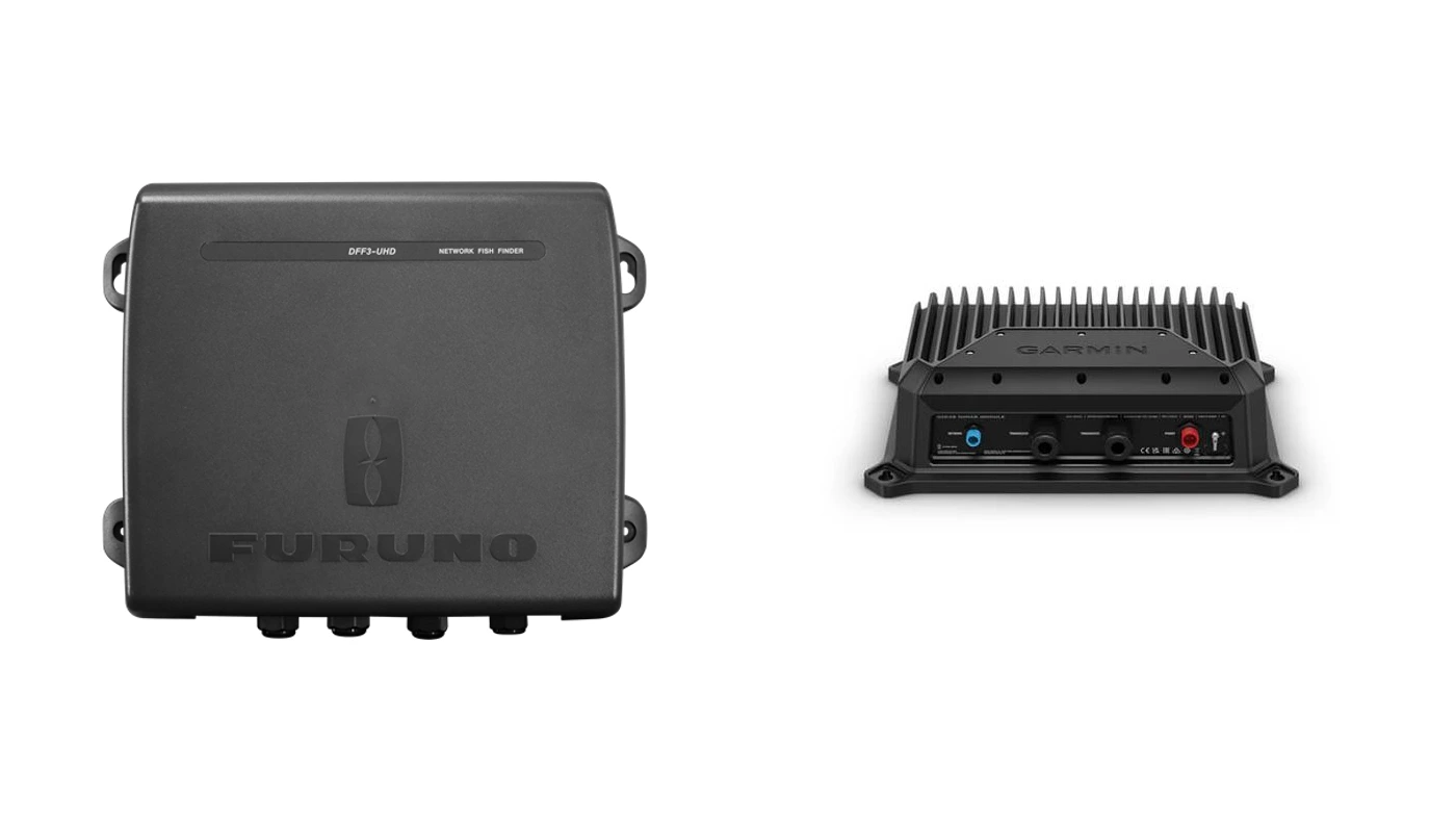 Furuno DFF3-UHD with TZtouchXL and Garmin GSD 28 with compatible GPSMAP; product comparison