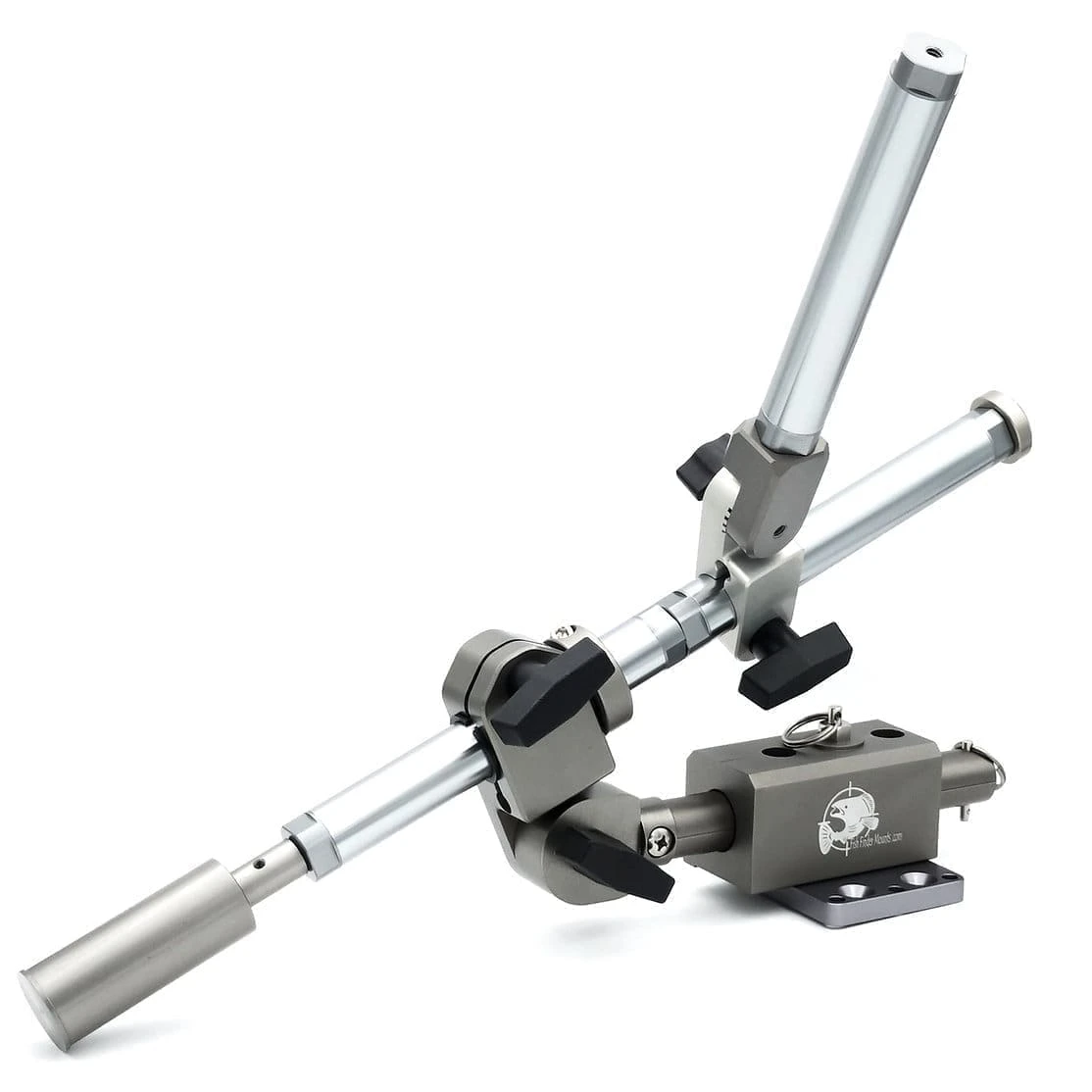 FishFinderMounts Pin Lock Gen3 pole and beam mounting assembly with tilt joints