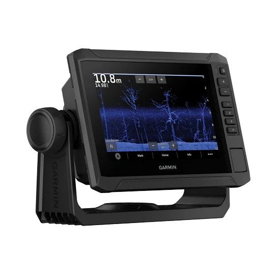 Garmin ECHOMAP UHD2 74sv seven-inch chartplotter on its mounting bracket