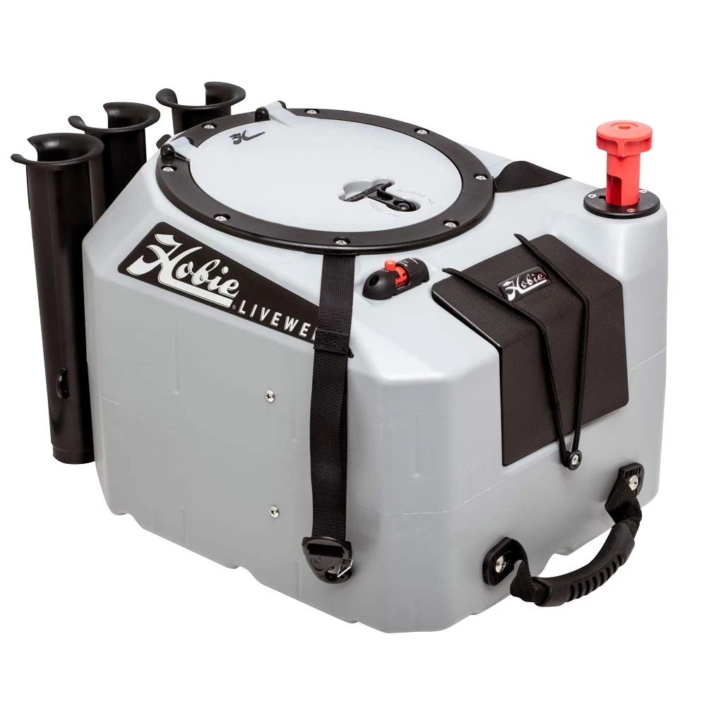 Hobie Livewell V2 bait tank with lid and rod holders
