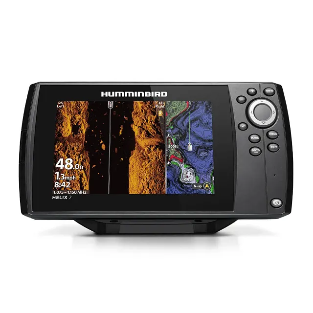 Humminbird HELIX 7 MEGA SI GPS G4 with side imaging and chart views