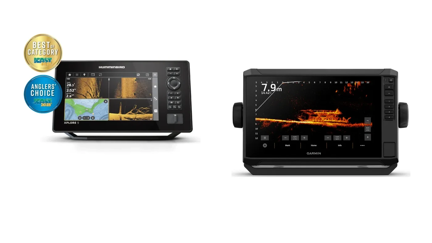 Humminbird XPLORE 9 CMSI+ and Garmin ECHOMAP UHD2 94sv; product comparison