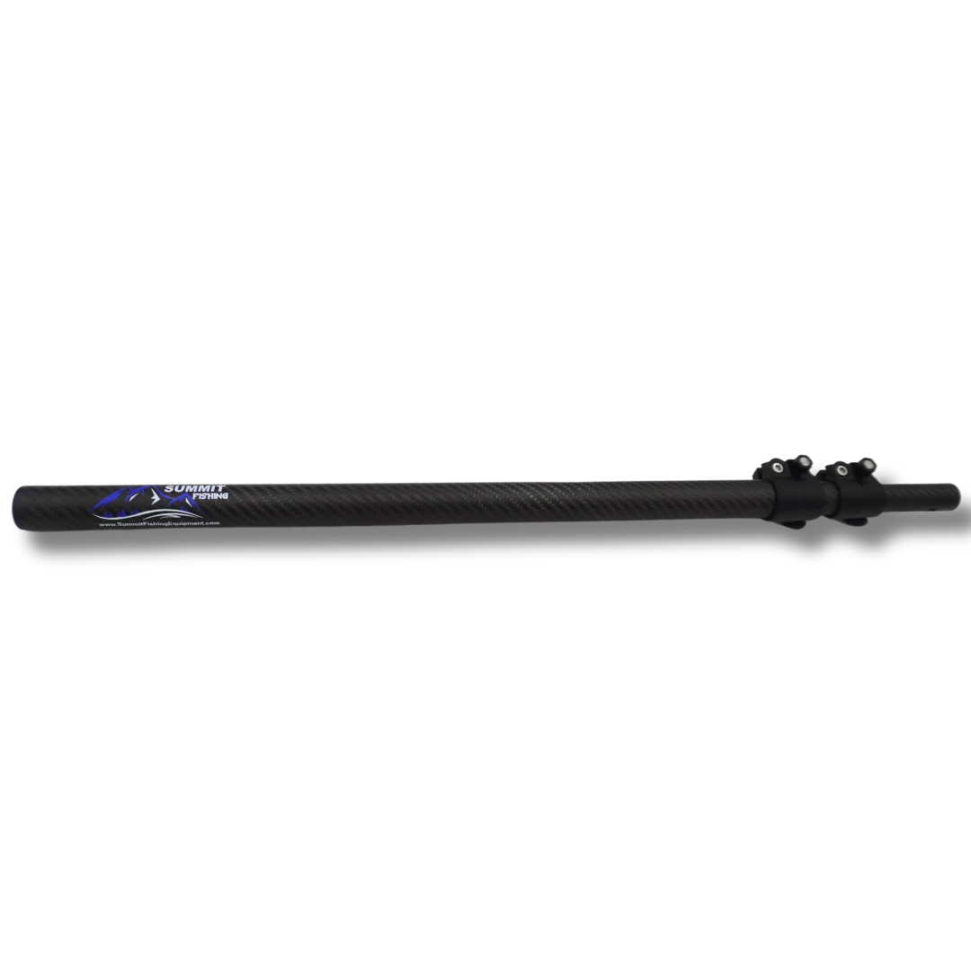 Summit bare carbon-fiber transducer pole with telescoping clamps